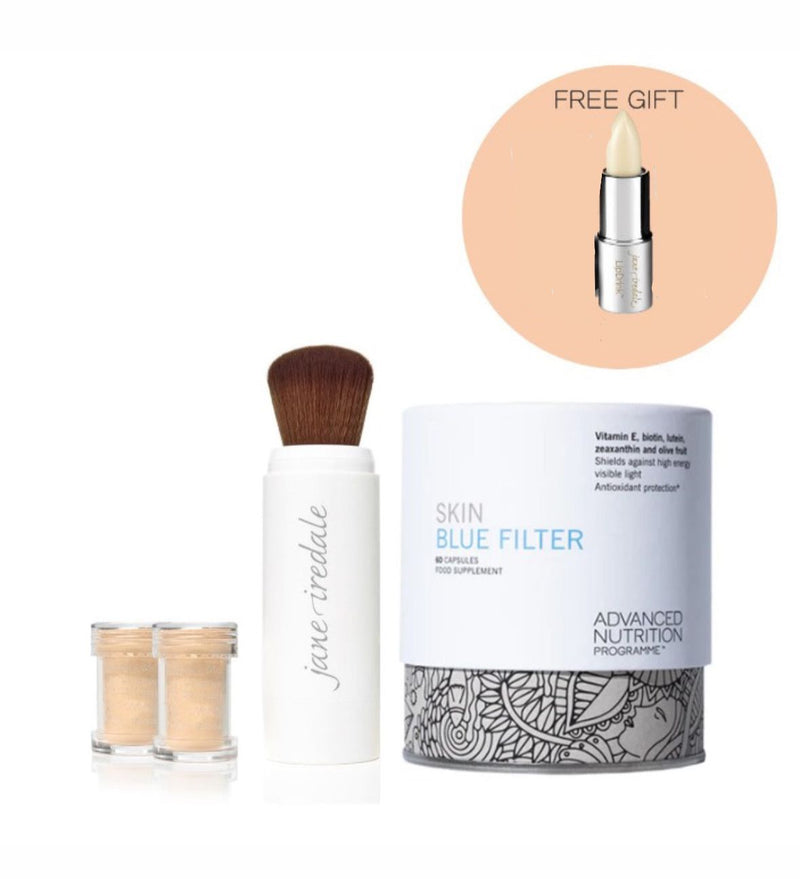 Powder-Me SPF 30 Refillable Brush + Skin Blue Filter